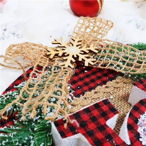 Merry Christmas Sign - Buffalo Plaid Christmas Door Decorations, Christmas Decor - Picture 3 of 7